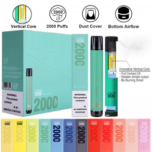 Authentic Vapden Makro 2000 Puffs Einweg-Vape-Stift mit vertikaler Spule plus XXL Xtra Extra Flex-Verdampfer vorgefüllte Balken E-Cigs-Verdampfer
